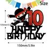 10th Happy Birthday Cake Topper Kung FU Ninja Themed Karate Boy Girl Glitter Party Cake Decorations view 2