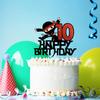 10th Happy Birthday Cake Topper Kung FU Ninja Themed Karate Boy Girl Glitter Party Cake Decorations view 4