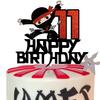 11th Happy Birthday Cake Topper Kung FU Ninja Themed Karate Boy Girl Glitter Party Cake Decorations view 1