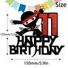 11th Happy Birthday Cake Topper Kung FU Ninja Themed Karate Boy Girl Glitter Party Cake Decorations view 2