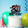 11th Happy Birthday Cake Topper Kung FU Ninja Themed Karate Boy Girl Glitter Party Cake Decorations view 4