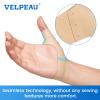 Velpeau Elastic Thumb Support Brace Liner (Pack of 2), Splashproof Thumb Wrist Compression Sleeve for Arthritis Pain, Tendonitis, Sprains, Sports, Fits Left & Right Hands (Khaki, Short Version, M) view 3