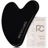 Rena Chris Gua Sha Facial Tools: Natural Obsidian Guasha Tool for Face Acupuncture Therapy, Facial Massager for Jawline Sculpting and Puffiness Reducing (Black) view 1