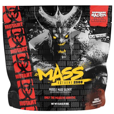 Mutant Mass Extreme Gainer  Whey Protein Powder  Build Muscle Size and Strength  High Density Clean Calories (Triple Chocolate, 6 lbs)