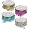 Greenbrier Diamond Wrap Ribbon Set of 4 Blue Silver Gold Pink Decor Arts & Crafts Scrapbooks Gift Bows Decorating Holidays Party Events Birthdays Presents Wrapping 1in x 6ft view 1