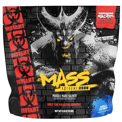 Mutant Mass Extreme Gainer Whey Protein Powder Build Muscle Size and Strength High Density Clean Calories (Vanilla Ice Cream, 6 lbs)