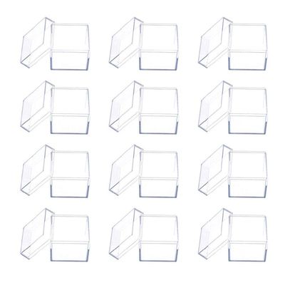 12pcs Clear Acrylic Square Cube Candy Box Treat Gift Boxes Container for Wedding Gift Box