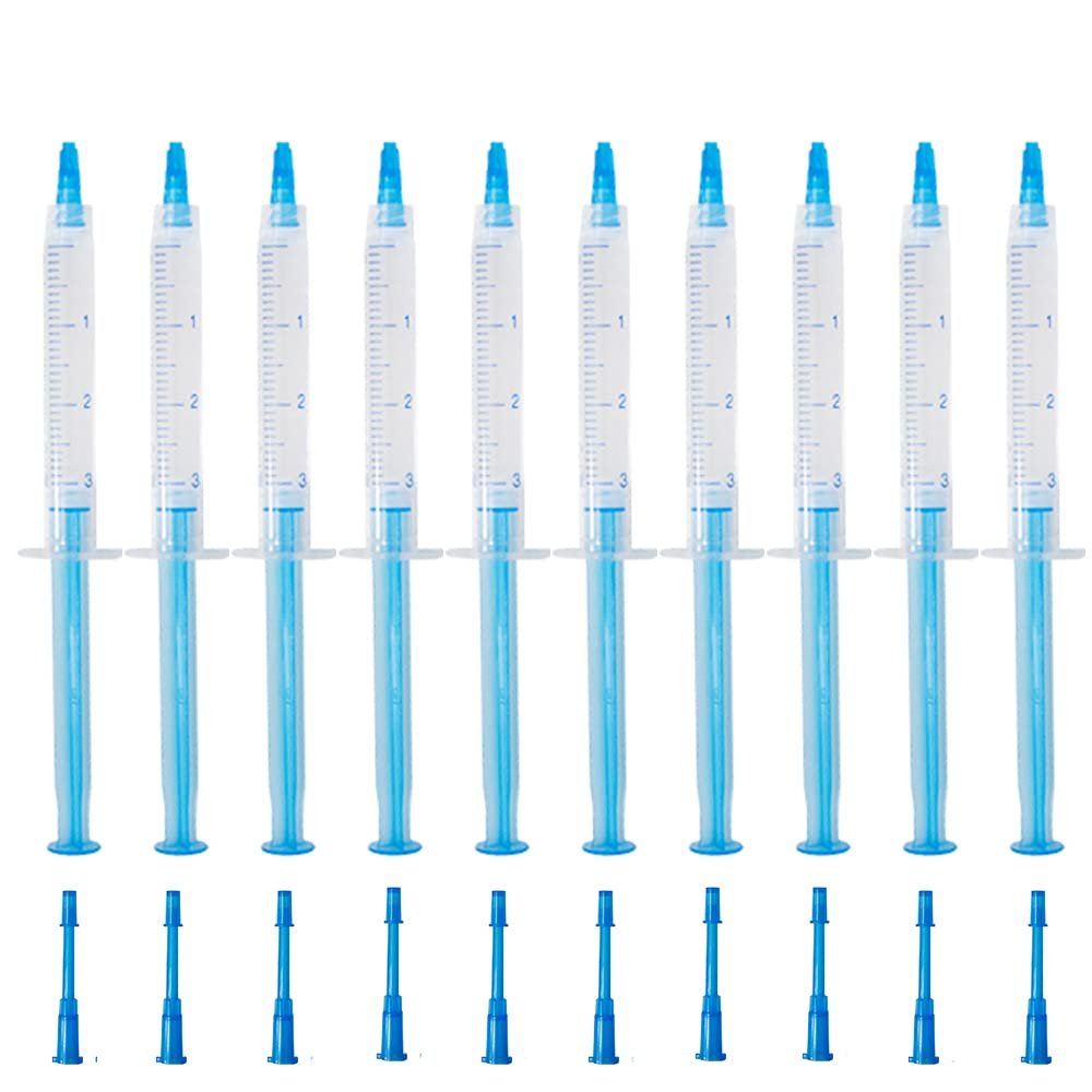 Professional Teeth Whitening Gel 10 PCS 3ML Sensitive Tooth Whitener Gel Syringes Refills 35% CP Bleaching Gel for Teeth Whitening Light