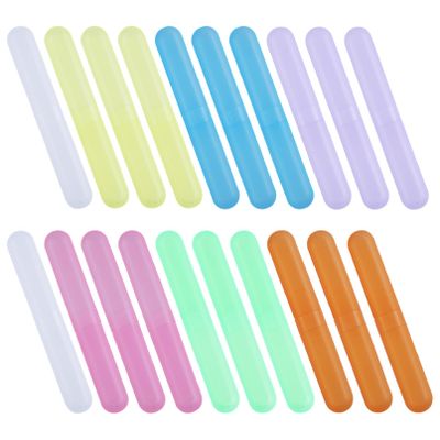 20PCS Toothbrush Case Set,Portable Breathable Toothbrush Holder,Dust-proof Toothbrush Box Storage,Plastic Toothbrush Container Travel Toothbrush Mixed Color,Daily and Travel Use