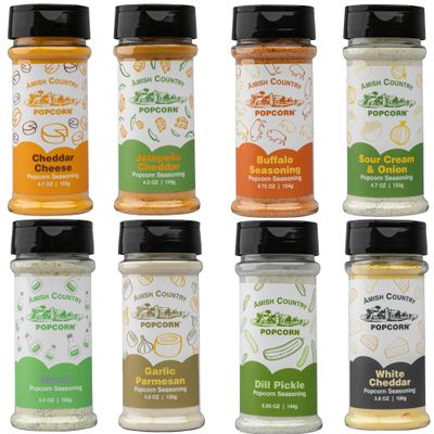 Amish Country Popcorn | 8 Pack Seasoning Bundle | Old Fashioned, Non-GMO and Gluten Free