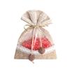 13x18cm Burlap Gift Bags with Drawstrings - Burlap & Sheer Organza Gift Bags Storage Jute Sacks for Wedding, Party, Birthday, DIY Craft 5PCS view 2