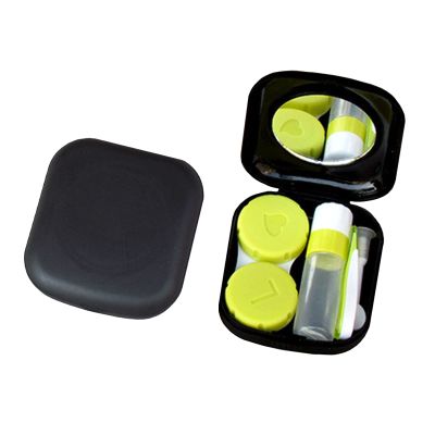 Kasuyi Contact Lens Case, Portable Mini Contact Lens Case Travel Kit, Perfect for Home Use, Office, School, Travel, Busniness, Hiking, Camping and Outdoor Activities, Black