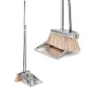 VOOWO Broom and Dustpan Set for Home, Stainless Steel Broom and Dustpan Set with Long Handle, Heavy Duty Dustpan Broom Set Standing Dust Pan Kitchen and Home Indoor Outdoor Broom view 1