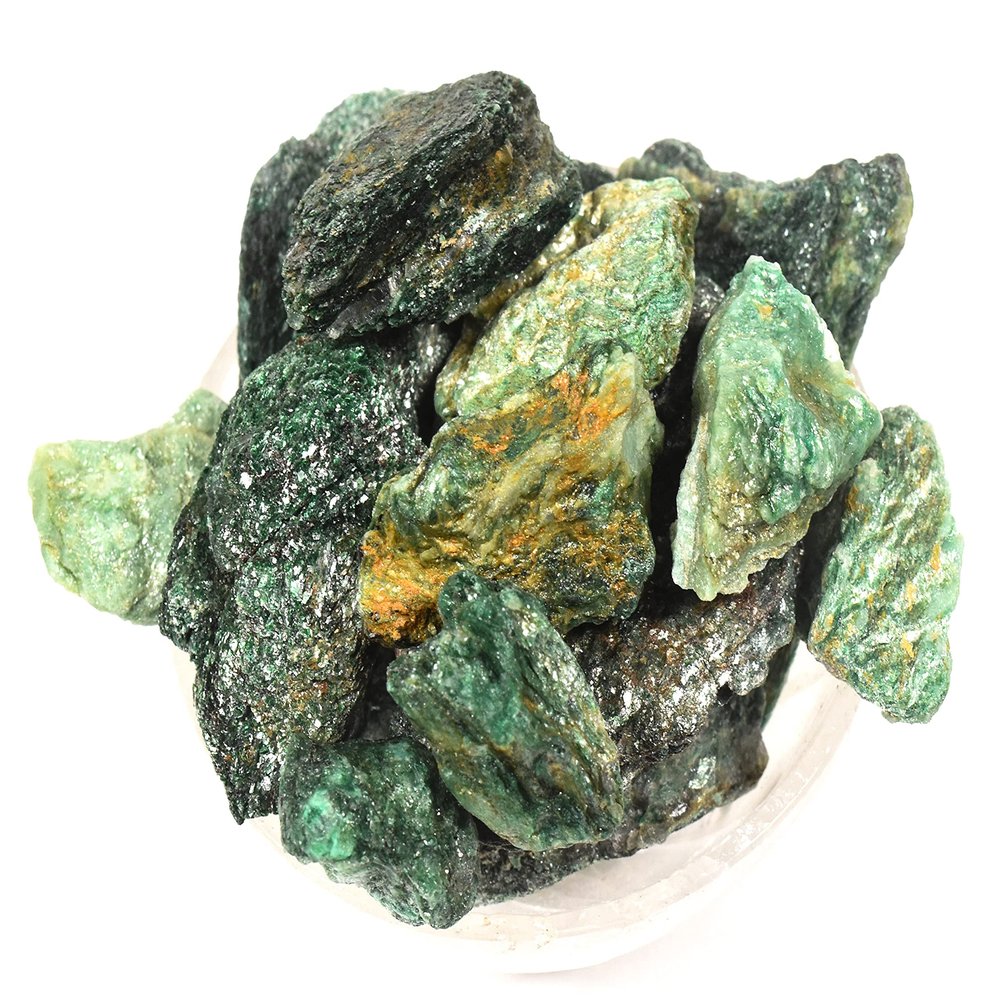 20PCs Green Fuchsite Mica Rough Stones Natural Sparkling Gemstone Crystal Mineral Raw Specimens - Brazil