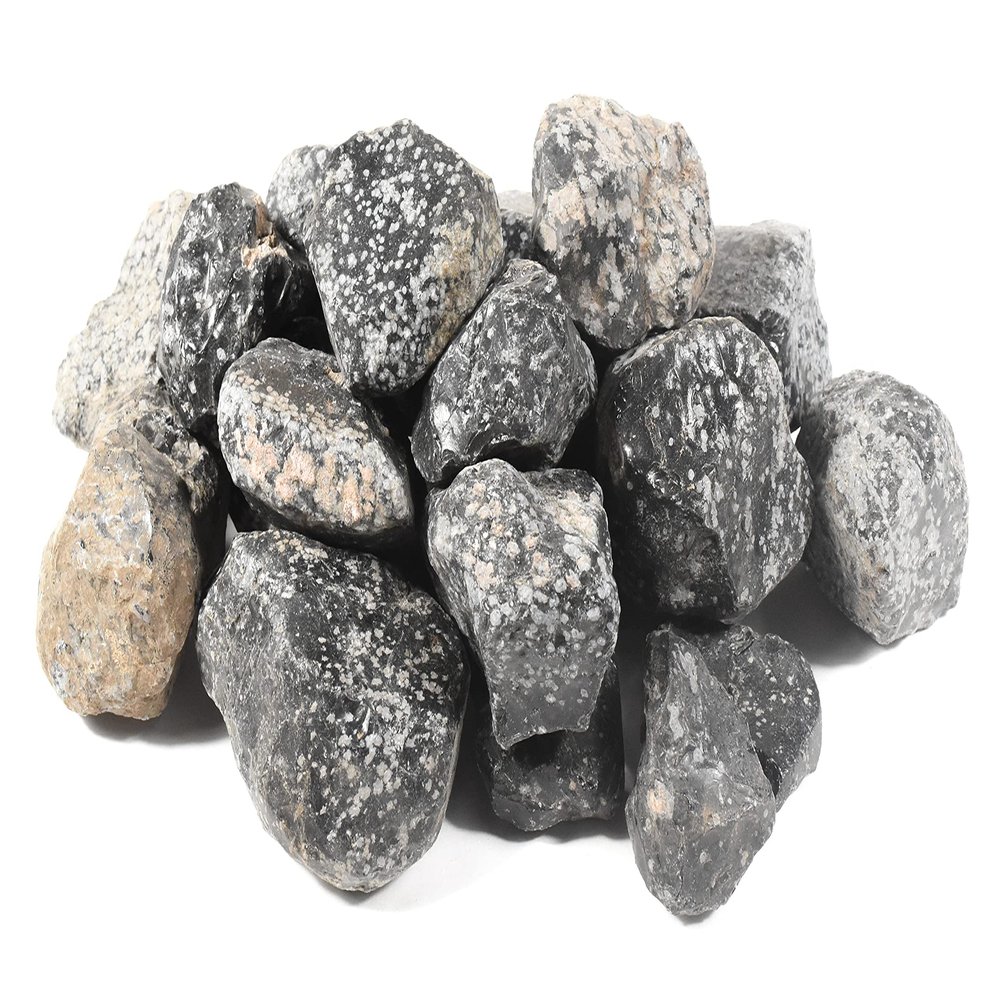 20PCs Snowflake Obsidian Rough Stones Natural Black White Volcanic Glass Gemstone Crystal Mineral Raw Specimens - Utah