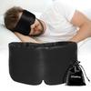 ATreebag Silk Sleep Mask for Women Men, Mulberry Silk Eye Sleeping Mask & Blindfold with Adjustable Strap, Blackout Eye Cover for Sleep Travel Yoga Nap, Large Size, Black view 1