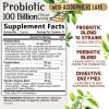 Probiotics 100 Billion CFU - 10 Strains + Prebiotic - Digestive Health, Gut & Immune Support for Women & Men - Supports Occasional Constipation, Gas & Bloating - Shelf Stable Bottled USA - 60 Capsules view 2