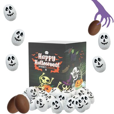 Fruidles Halloween Mysterious Chocolate Assortments, Trick-Or-Treat Party Bag Fillers, Creepy Design Foils, Kosher Certified Dairy (Chocolate Skulls, Half-Pound)