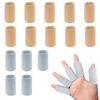 20 PCS Finger Sleeves Protectors, Sport Finger Sleeves Thumb Brace Support Finger Brace Elastic Thumb Sleeves for Relieving Pain Arthritis Trigger Finger(Skin tone Grey) view 1