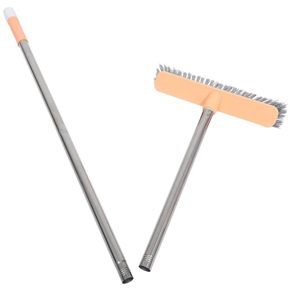 1pc Handle Floor Brush Stiff Bristles Cleaning Broom Supply for Bathroom Home Use Ergonomic Design for Easy Dust Dirt Removal Lightweight Construction