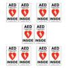 10-Pack 4" Width x 6" Height, Vinyl, Red and Black on White Weatherproof AED Label,"AED Automated External Defibrillator Inside" by Defib Guy view 1