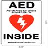 10-Pack 4" Width x 6" Height, Vinyl, Red and Black on White Weatherproof AED Label,"AED Automated External Defibrillator Inside" by Defib Guy view 2
