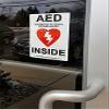 10-Pack 4" Width x 6" Height, Vinyl, Red and Black on White Weatherproof AED Label,"AED Automated External Defibrillator Inside" by Defib Guy view 3