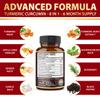 7 in 1 Turmeric Curcumin + Apple Cinder Vinegar Capsules, 6 Month Supply with Ashwagandha, Ginger, Garlic Bulb, 180 Capsules view 4