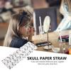100pcs Halloween Skull Design Disposable Drinking Straws Straws for Parties Birthdays and Fun Creative to Elevate Festive Atmosphere view 2