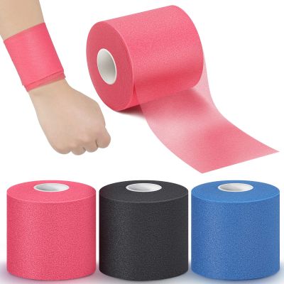 3 Pieces Pre-Wrap Tape for Hair, Sports, Ankle, Wrists, Knees - Foam Underwrap 2.75 Inch x 30 Yards (Black, Blue)
