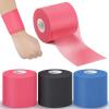 3 Pieces Pre-Wrap Tape for Hair, Sports, Ankle, Wrists, Knees - Foam Underwrap 2.75 Inch x 30 Yards (Black, Blue) view 1