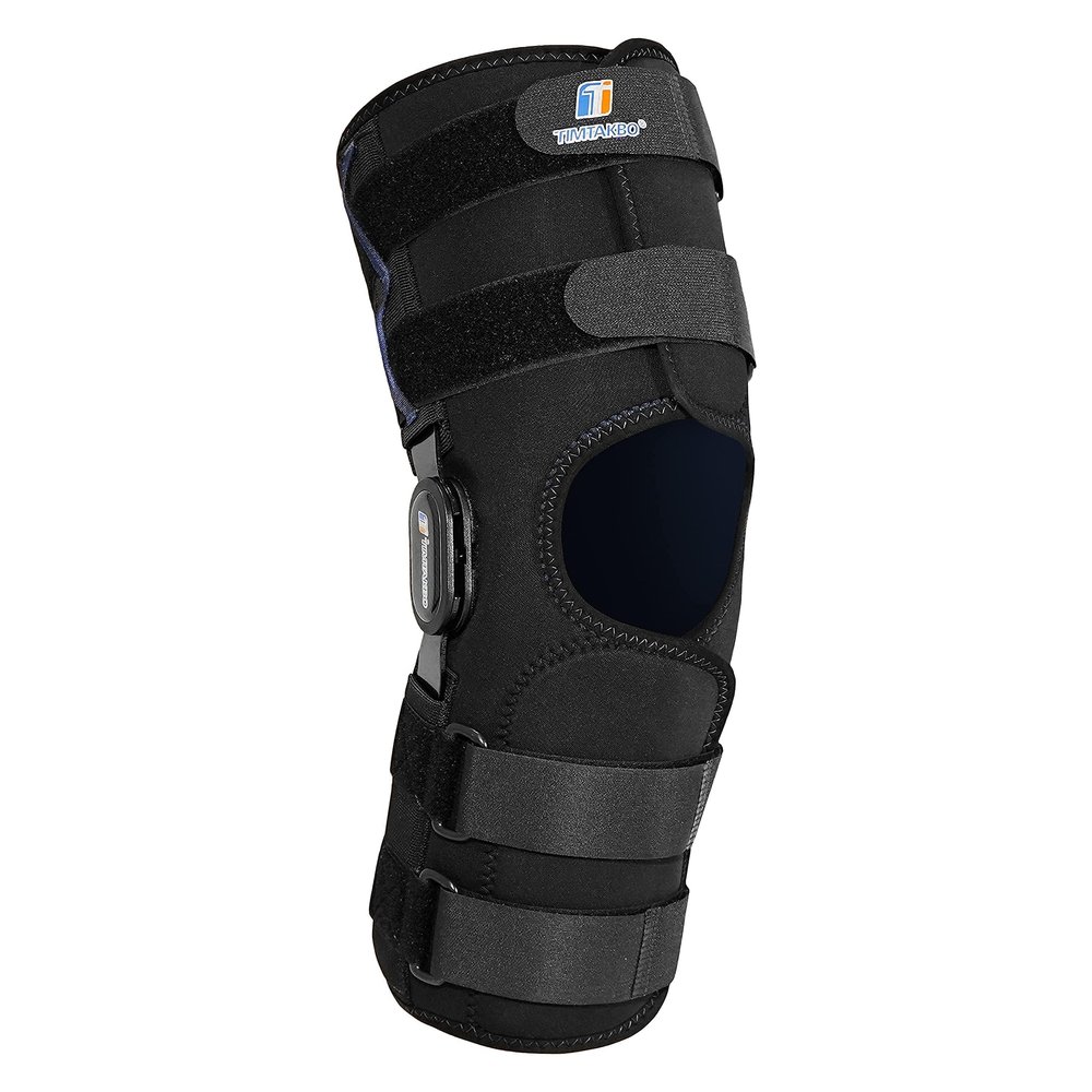 16inch Tall Hinged Knee Brace for Men/Women with Full Support with 4 Compression Straps,2 Metal Side Stabilizers,Breathe Air Spacer Drytex Wraparound for Knee Pain Relief,ACL,Arthritis,Meniscus
