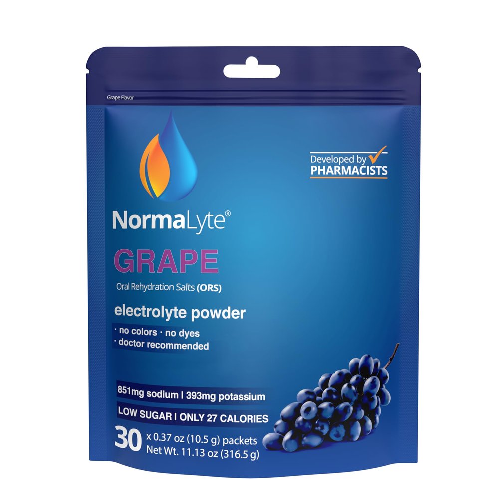 NormaLyte Grape - Electrolyte Powder Packets | Clinically Studied Electrolyte Drink Mix | 30 Count Effective Hydration Sticks