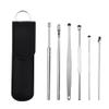 LBXB Innovative Spring Ear Wax Cleaner Tool 6 Pcs/Set,Earwax Removal Kit,Ear Curette Ear Remover Tool,Ear Care Products,Unisex Stainless Steel Ear Curette Cleansing (Black) view 1