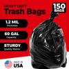 ToughBag 55-60 Gallon Heavy Duty Trash Bags - 150 Count, Large Black Garbage Bags - Made in USA view 3