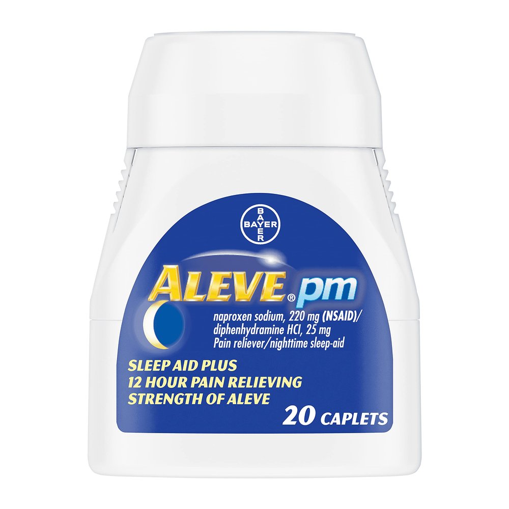 Aleve PM Pain Reliever Nighttime SleepAid Caplets, 20 ea (Pack of 3)