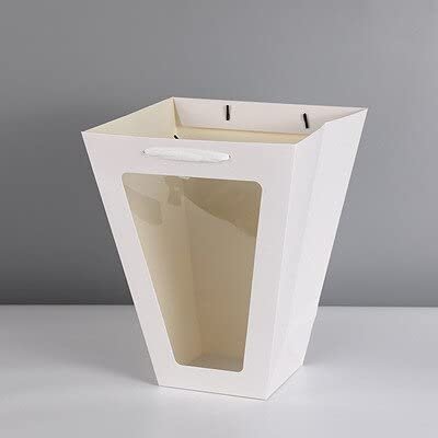 12pcs T-Shaped Square Flower Bag, Plant Tote Bag, Gift Bag, trapezoidal Rose Flower Bonsai Bag (A,S 20x18x10cm)