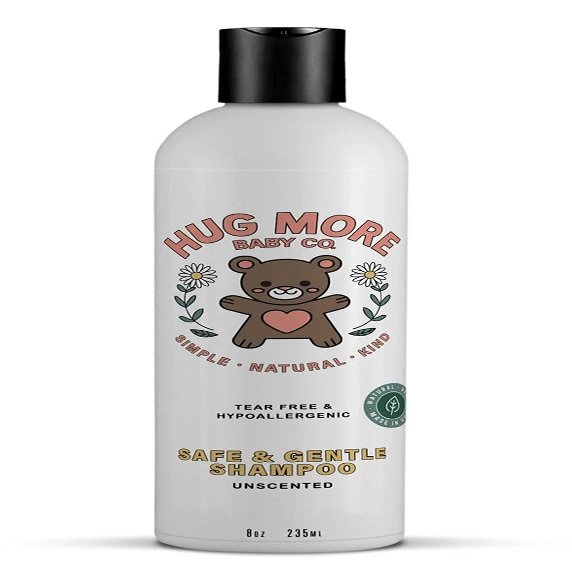 Hug More Baby Safe & Gentle Shampoo- Unscented Hypoallergenic & Tear Free 8oz