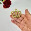 12PCS Mirror Cake Charm, Acrylic Cupcake Charm,Crown Cake Topper,Princess Themed Topper Princess Cupcake Topper (Gold Mirror) view 4