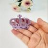 12PCS Mirror Cake Charm, Acrylic Cupcake Charm,Crown Cake Topper,Princess Themed Topper Princess Cupcake Topper (Pink Mirror) view 2