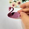 12PCS Mirror Cake Topper, Acrylic Cupcake Charm, Swan Cake Topper,Princess Themed Topper Princess Cupcake Topper (Rose Mirror) view 1
