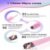 60 PACK Colorful Pre Rolled Cones -Classic King Size Slow Burning cones rolling papers Tips & Packing Tubes Included view 3