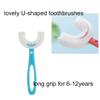 claiol 2 PCS U-Shaped Kids Toothbrush, Soft Manual Training Toothbrush for Kids 6-12 Years (Pink +Blue) view 3
