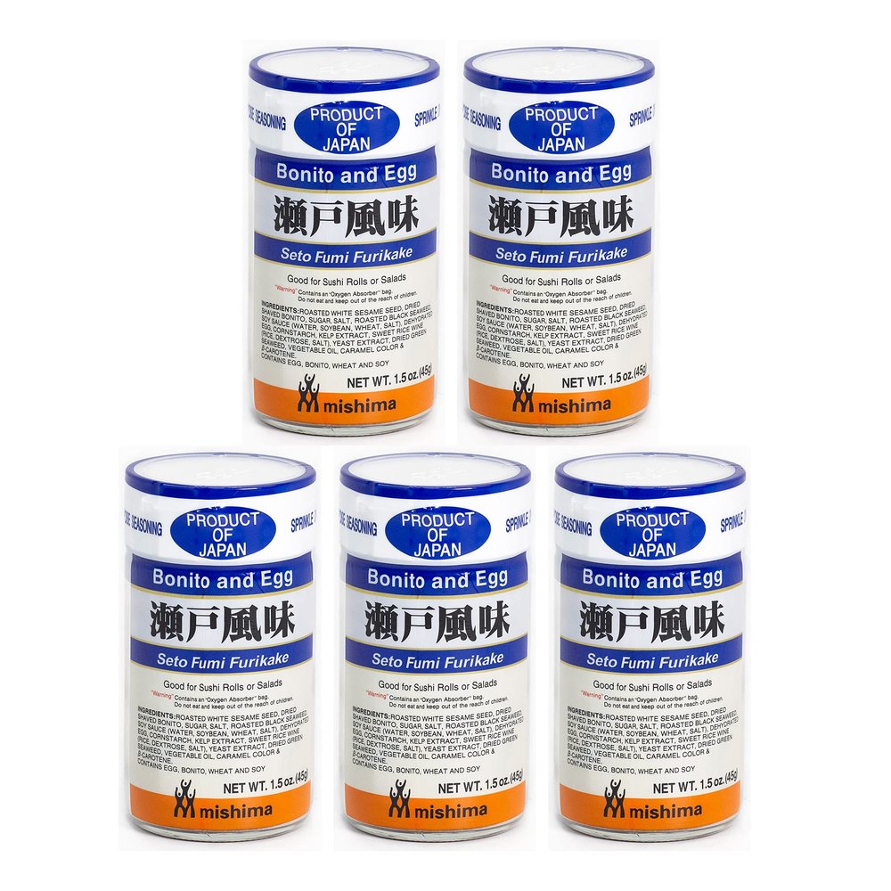 [Mishima] Seto Fumi | Furikake Rice Seasoning | Prepared Seaweed and Sesame | Product of Japan (5-pack)