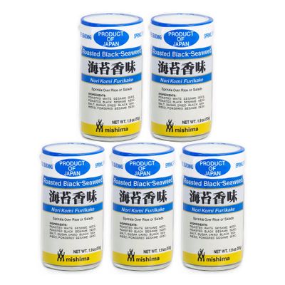 [Mishima] Nori Komi | Furikake Rice Seasoning | Prepared Seaweed and Sesame | Product of Japan (5-pack)