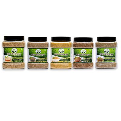 Siridhanya Millets Grain Unpolished & organic Combo Pack of 5, [Little 500g, Foxtail 500g, Kodo 500g, Barnyard 500g, and Browntop 500g Millet], Naturally grown from south india