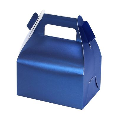 10pcs Gift Box Cake West Point Packaging Paper Cup Wedding Party Portable Paper Box Carton (Color : Blue, Gift Box Size : 13x8.5x8cm)