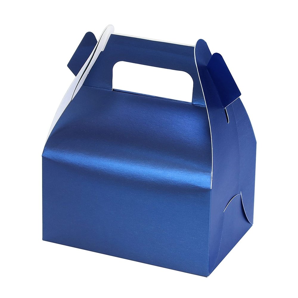 10pcs Gift Box Cake West Point Packaging Paper Cup Wedding Party Portable Paper Box Carton (Color : Blue, Gift Box Size : 13x8.5x8cm)