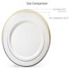 " OCCASIONS" 100 Plates Pack,(50 Guests) Heavyweight Premium Wedding Party Disposable Plastic Plates Set -50 x 10.5'' Dinner + 50 x 7.5'' Salad/Dessert (Louvre in Metallic Blue) view 4