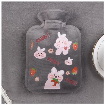 BcofoA Hot Water BagPain Relief Ice Pack with Strap for Hot & Cold Therapy, for Back Shoulder, Neck, Waist, Calves and Hip (Color : Gray Cute Rabbit)